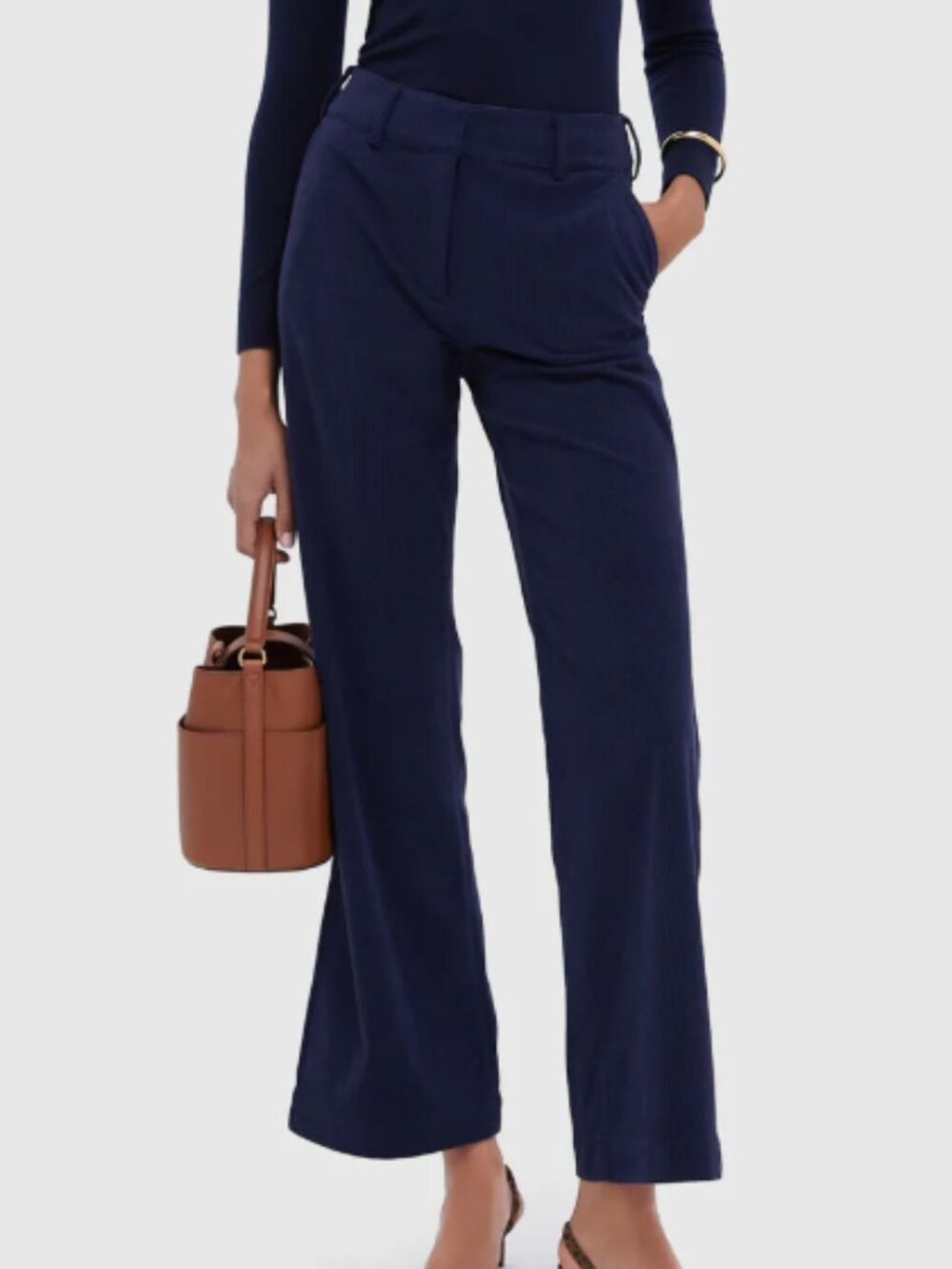 Tuckernuck Womens Navy Blue Corduroy Wide Leg Pants Size 6